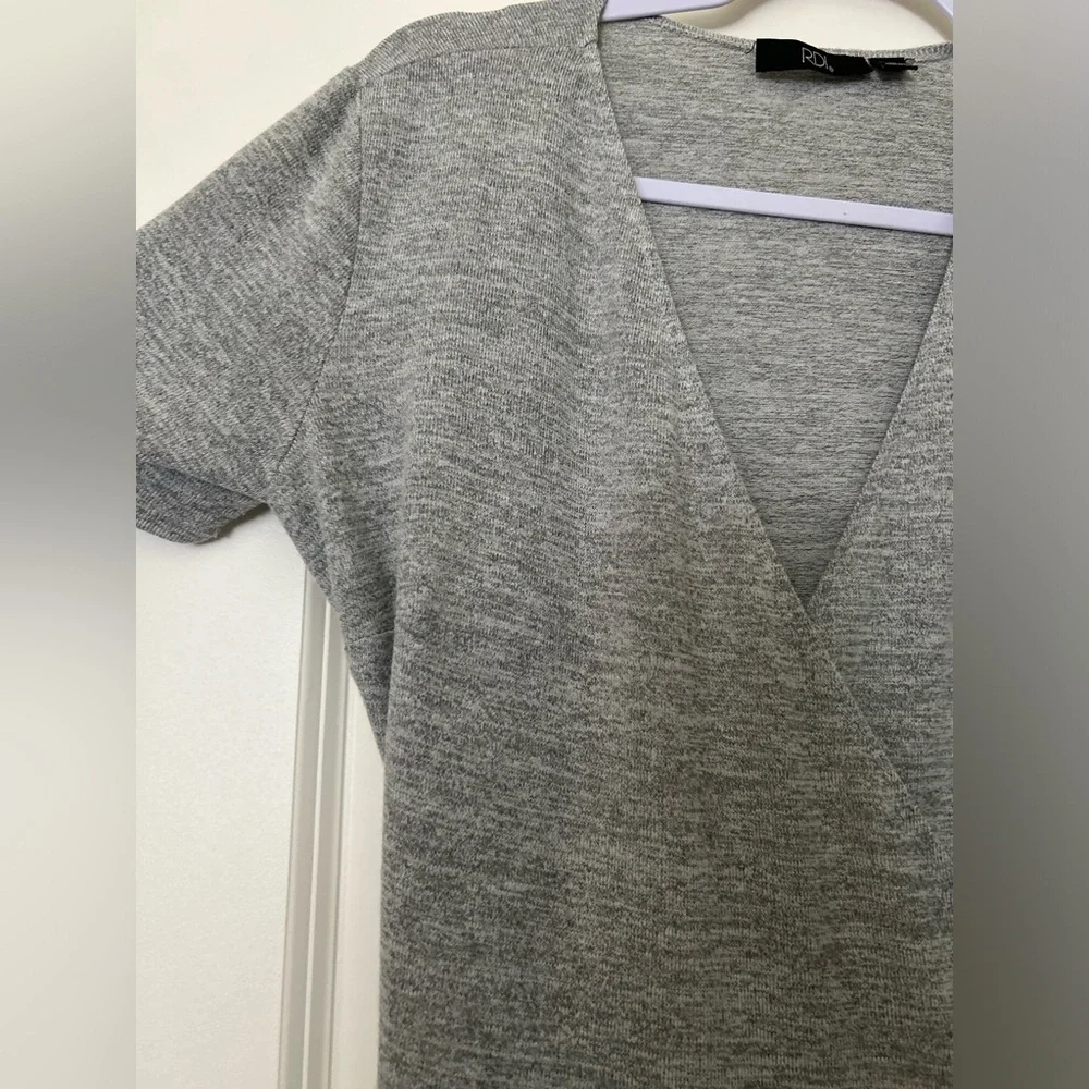 Petite Gray Wrap Dress Size S - Picture 9 of 11